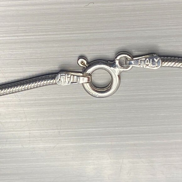 925 Sterling Silver 18" Snake Chain with 1.45" Modernist Pendant - 30.5 Grams - Picture 9 of 11